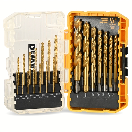 DeWalt DW1361 Titanium Pilot Point Drill Bit Set - 21 Piece