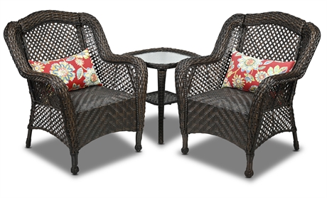 Pair 'Bayou Breeze' Wicker Patio Chairs