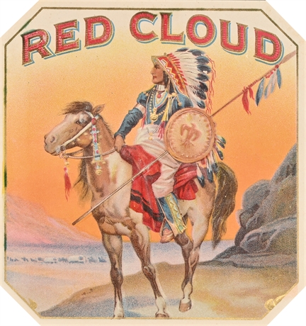 Red Cloud Tobacco Embossed Cigar Label