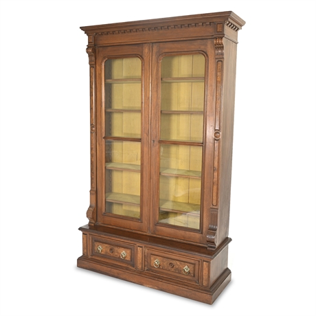 Antique Glass Front Cabinet