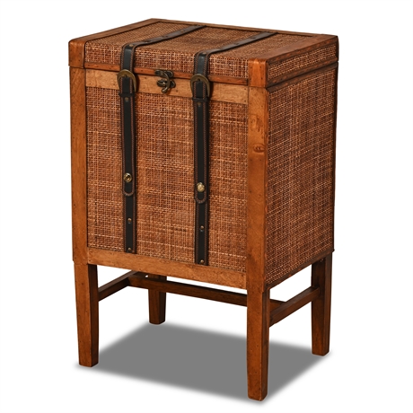 Woven Basket Style Accent Table