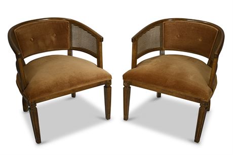 Pair Mid-Century Barrel Back Chairs