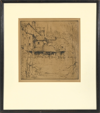 Ernest David Roth 1914 "Chartres" Signed Etching