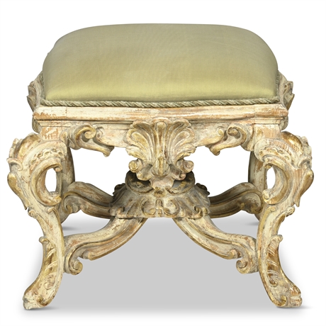 Baroque Carved Giltwood Bench