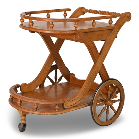 Vintage Oak Bar Cart (or Tea!)