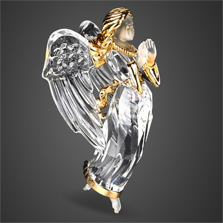 Swarovski Crystal Memories Angel with Boxes– Gold Accents – Austria