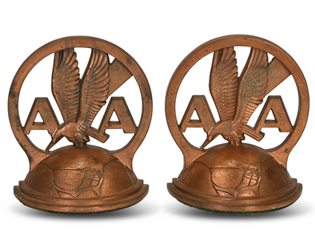 1930's-1940's American Airlines Copper Bookends