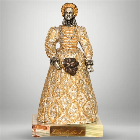 Giuseppe Vasari Queen Elizabeth I, Italian Gilt Bronze Sculpture