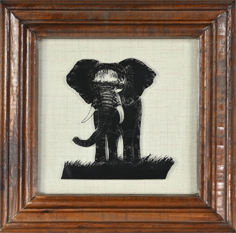 Elephant Print on Glass