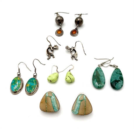 Sterling Silver & Gemstone Earring Sets.