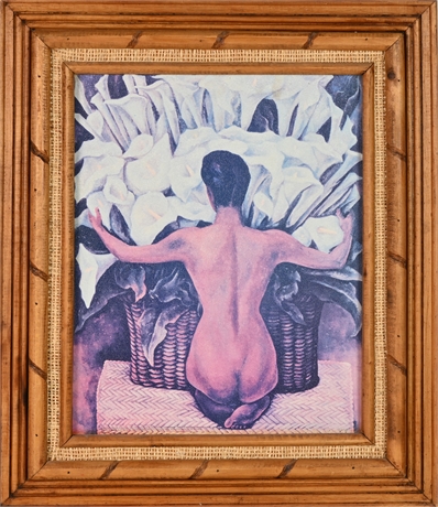 Desnudo Con Alcatraces by Diego Rivera Framed Print