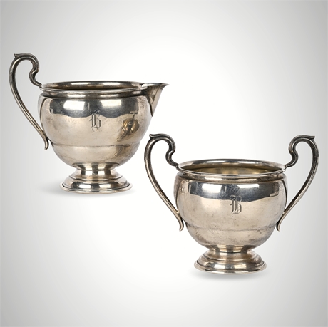 International Sterling “Berkeley” Cream & Sugar Set – Monogrammed, 150g