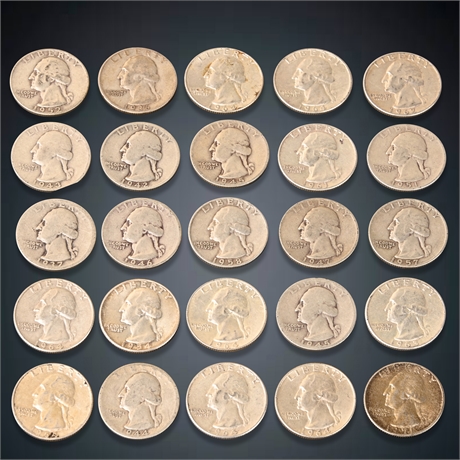 $6.25 Face Value Silver Quarters