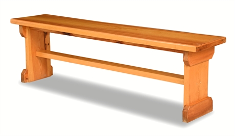 5.5' Solid Pine Trestle Bench