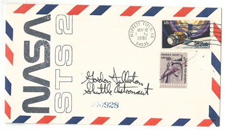 Gordon Fullerton Signed NASA STS-2 Air Mail Cover — Moffett Field, Nov. 12, 1981