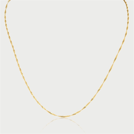 14K Gold Istor Chain Necklace – 17.5", 1.58g, Marked 585 Italy