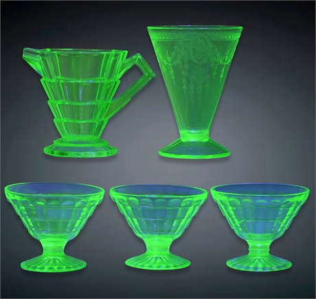 Vintage Uranium Glass Collectibles