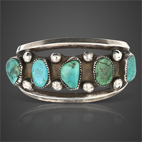 Navajo Sterling Silver & Turquoise Cuff Bracelet