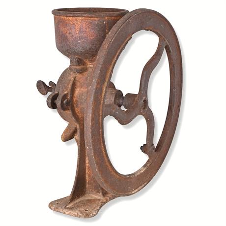 Antique Cast Iron Bench-Top Coffee Grinder – Marked HJ, H2