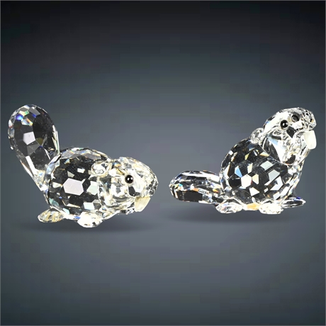 Pair Swarovski Beavers