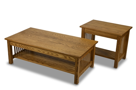 Oak Mission Style Living Room Tables