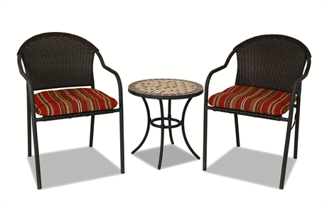 Patio Seating Garden Chairs with Mosaic Table