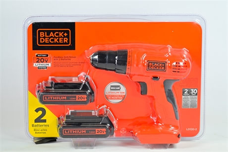 New Black & Decker 20 Volt Cordless Drill/Driver