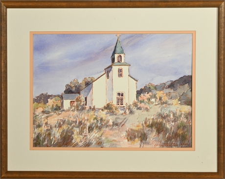 Ginny Reynolds 'San Patricio Mission' Original Watercolor