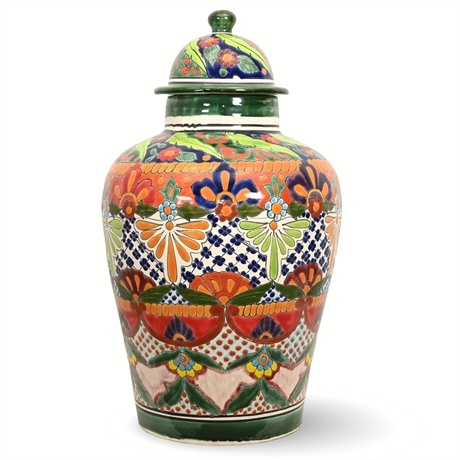 Large Signed Talavera Jar by Maria Isabel