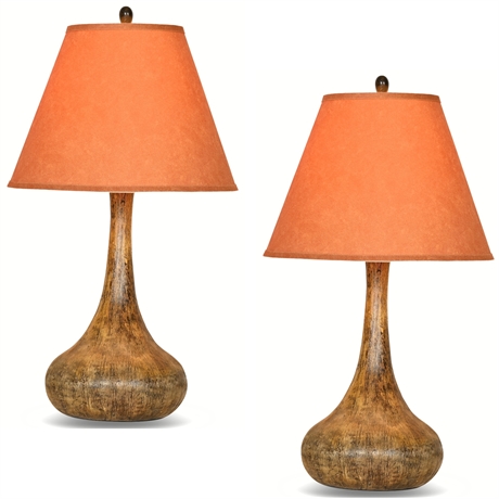 Pair 29" Contemporary Textured Table Lamps