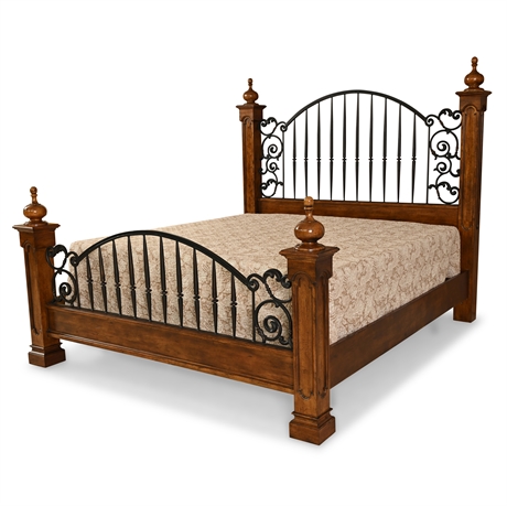 Montecito Wood & Iron Scroll King Bed By Stanley Furniture