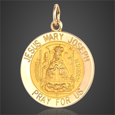 14K Gold Jesus Mary Joseph Altagracia Medal