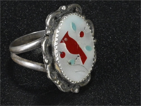 Zuni Inlaid Cardinal ring