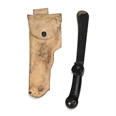 WWII U.S. Military Imperial Folding Machete with Type A-1 Leather Sheath