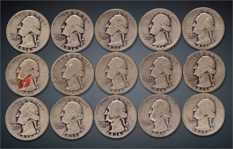 (15) 1936 Washington Silver Quarters