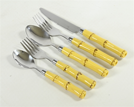 Faux Bamboo Flatware Set Service for 8