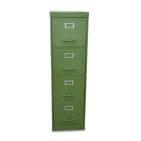 Vintage Green 4 Drawer File Cabinet