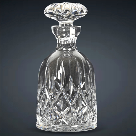 Block Crystal  Liqueur Decanter & Stopper Olympic (Round Bowl)