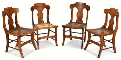 Federal Period Birdseye Maple Saber Leg Dining Chairs