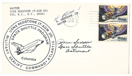 Rhea Seddon Signed USNS Redstone Space Shuttle Program Tracking Ship Cover, 1979