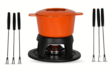 Rachael Ray Cast Iron Fondue Pot Set