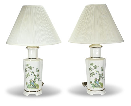 Pair Vintage Peacock Table Lamps