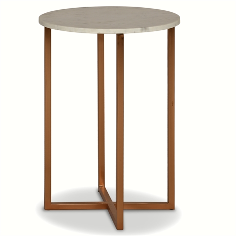 24" Round Side Table with Marble Top