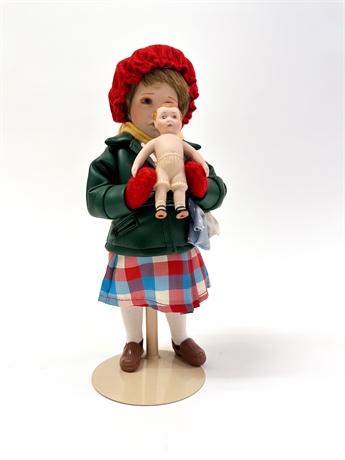 Danbury Mint Norman Rockwell's "Little Girl and Her Doll" Porcelain Doll