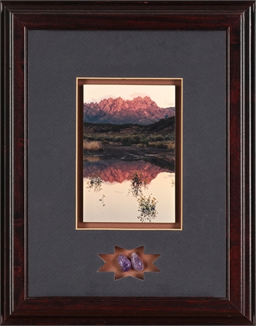 Mike Groves Organ Mountains Photo Shadow Box w/ Amethyst