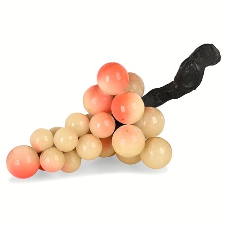 14" Mid-Century Stone Grape Bunch on Vine