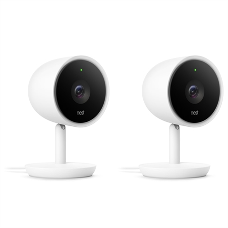 Pair of Google Nest Cam IQ Indoor Smart Security Cameras