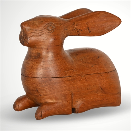 6" Carved Rabbit Trinket Box