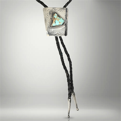 Vintage Navajo Sterling Silver Bolo Tie by David A. Sanders