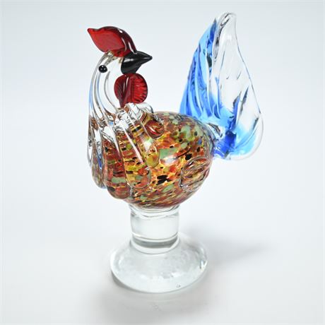 Hand Blown Art Glass Rooster